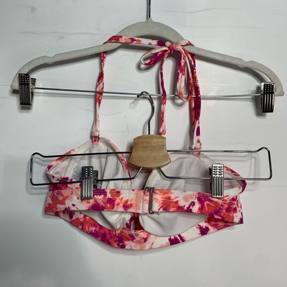 5 for $25🔥Time and Tru Pink Tie Dye Print Bikini Swimsuit Top Small (4-6) - Picture 2 of 4